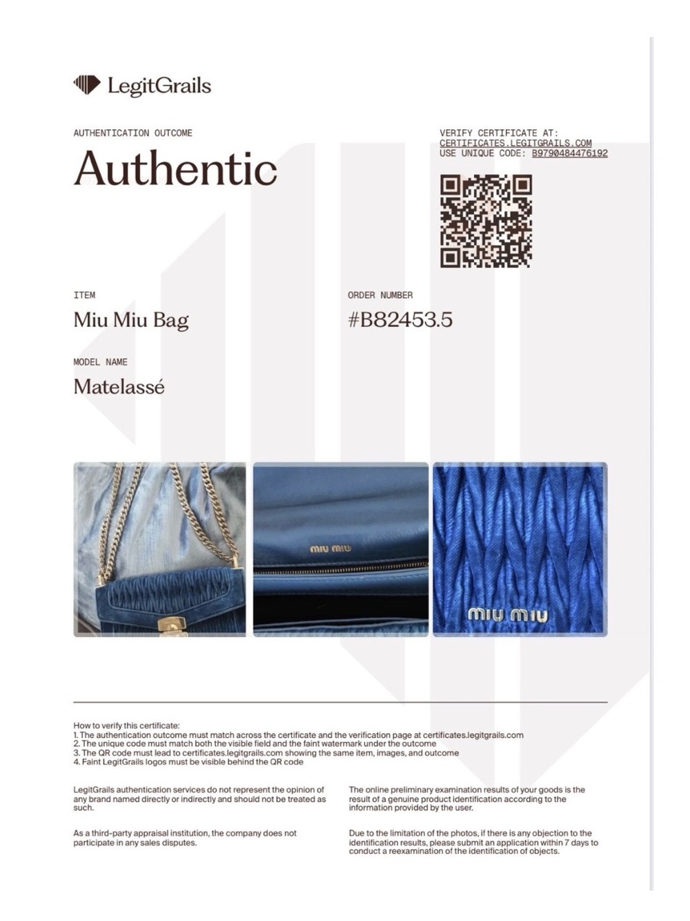 Miu Miu blue velvet shoulder bag - Picture 15 of 15